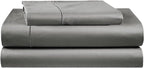Tencel Sheets 3 Piece for Twin Size Bed - 100% Eucalyptus Lyocell Twin Sheets Set - Soft, Cooling & Breathable for Hot Sleepers - 16” Deep Pockets Hotel Quality Bedding Set - Grey