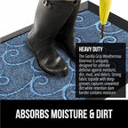 GORILLA GRIP 100% Waterproof All-Season WeatherMax Doormat, 72x24, US Designed Natural Rubber, Stain and Fade Resistant, Low Profile Indoor Outdoor Door Mats, Easy Clean Patio Mat, Ocean Blue Waves