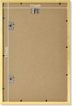 Vittanly 11x17 Picture Frames Set of 9, Shatter Resistant Plexiglass, Display 8x12 Pictures with Mat or 11x17 without Mat, Photo Frames for Wall Mount, Engineered Wood, Gold