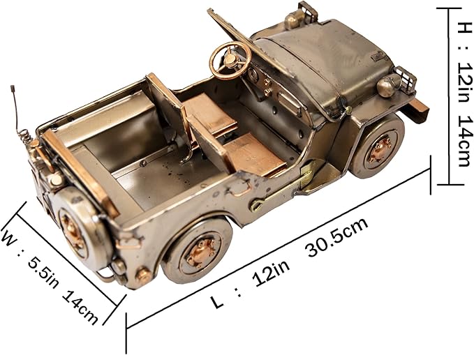 YCHTEWY-Iron Classic Car Model Collectible Vehicle, Metal Truck Christmas Decor, Unique Blend of Vintage, Rustic, Farmhouse Truck for Table Top Decoration (A)