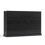 LINSY HOME 9 Drawer Dresser for Bedroom, 53" Wide Chest of Deep Drawers, Modern Farmhouse Wood Dressers with Storage, Large Drawer Organizer for Bedroom, Living Room, Handless Design, Black