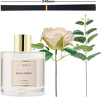 Cocorrina Reed Diffuser Set, Flower Reed Diffuser Black Forest 6.7 oz, Scented Diffuser with Sticks Home Fragrance Essential Oil for Bathroom Shelf Decor, Living Room, Large Room, 1pack