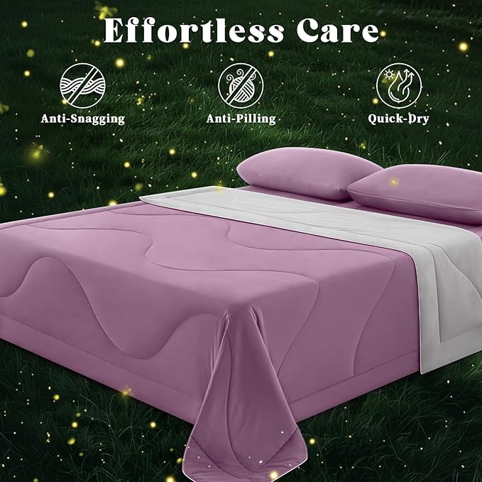 Cooling Comforter Queen Size, Double-Sided Cooling Blanket for Hot Sleepers & Night Sweats, Arc-Chill Q-Max > 0.4 Breathable Ice Blanket, Lightweight Cold Comforter (80''x90'', Muted Pink)