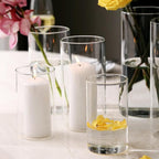 PHOSPHOR Hurricane Candle HoldersFor Pillar Candle Clear Glass Cylinder Centerpieces Vases Table Decoration Centerpiece Floral Room Decor Clear Seeded Bubbles Living Dining Kitchen 6 Pieces