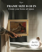 HUARCEY Gold Framed Vintage Wall Art for Living Room Dogs Oil Painting Wall Decor– Cozy Pet-Themed Aesthetic Room Decor for Bedroom Prints Study Classic Animal Artwork Gift for Dog Lovers 8"x10"