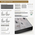 36"x46" Extra Large Framed Wall Art Soft White Poppies Watercolor Floral, Delicate Botanical for Home Living Room Bedroom Decor (Frame Assembly Required)