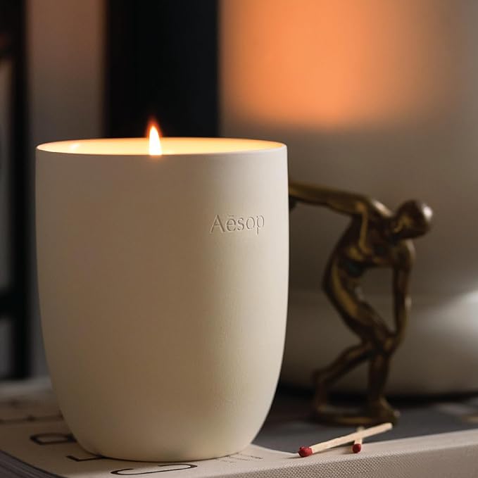 Aesop Ptolemy Aromatique Candle | Resinous, Earthy, Woody Scented | 55-65 Hour Burn Time | Vegan-Friendly | 10.5 oz