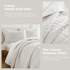 Secgo Twin Comforter Set for Bed - Velvet Quilts Twin Size, Black Bedspreads (68 * 86 Inch) with 2 Pillow Shams, Patchwork Reversible Lightweight Bedding