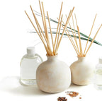 BLUEME Spiritual-Palo Santo & Vetiver, 16.91 Fl Oz Wellness Diffuser, Contains Essential Oil, Sustainable, Hand Finished, Premium, Luxury Ceramic, Natural Rattan Reeds