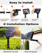 3 Pack Solar Fairy Lights for Outside Waterproof, 49FT/15M 150LED Solar String Lights Outdoor 8 Modes Solar Twinkle Lights for Garden Yard Christmas Tree Wedding Party Decor, Multicolor