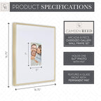 Camden Reed Arcadia 8 Piece Oversized Gallery Wall Frame, 16x20 and 16x16 Inch Matted Frames for Featuring 8x10 and 5x7 Inch Photographs or Art Prints, Gold Finish