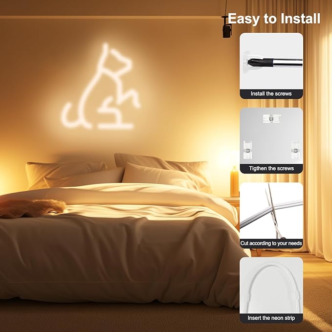 Outdoor Led Strip Lights, IP67 Waterproof Tunable Warm White Lights 3000K-6500K 26FT, RF Remote Control with 24V DC Dimmable Neon Rope Lights for Kitchen Bedroom Indoor Outdoor Decoration