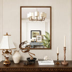 Bathroom Vanity Mirror 24x36 Inch, Walnut Rectangle Bathroom Mirror, Anti-Rust, 4MM Tempered Glass, Wall-Mounted Mirror, Hangs Horizontally or Vertically for Bathroom & Bedroom