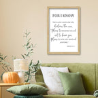 FZMHASLWW For I Know The Plans I Have for You Wall Decor 16"×11" Jeremiah 29 11 Sign Large Wood Framed Wall Hanging Art (Wood)