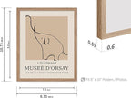 Poster Master Vintage Poster - Retro Minimalist Print - Gift for Artist, Housewarming - Elephant, Line Drawing, Sketch, Abstract - Wall Decor for Living Room, Bedroom, 8x10 Beige Framed