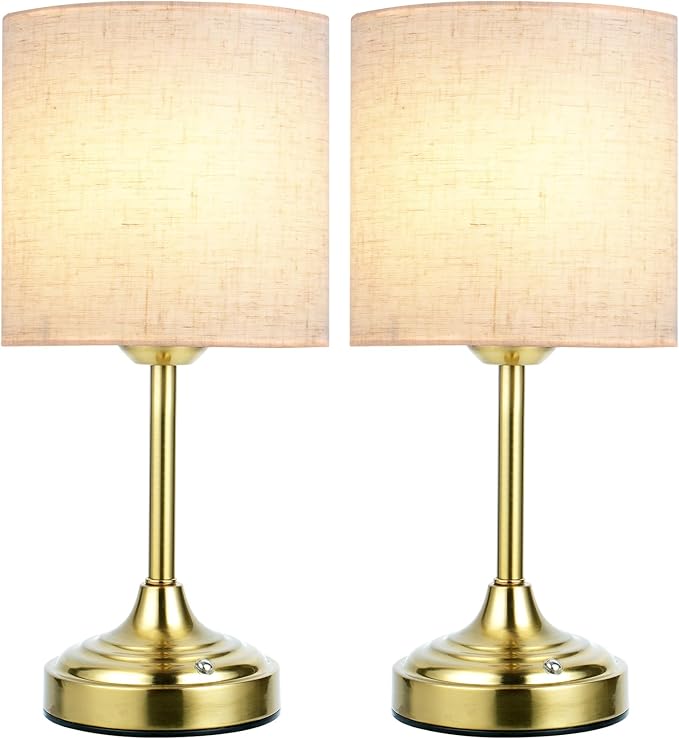 Wireless Lamp, 2-Pack, 8000mAh, Dimmable, 2700K, Touch Control, Portable, Small, LED, Rechargeable Table, Rechargeable, Cordless, Desk Lamp, Kitchen Lamp, Fabric Shade, for Dining Room, Living Room