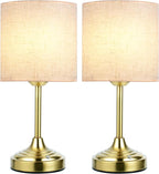 Wireless Lamp, 2-Pack, 8000mAh, Dimmable, 2700K, Touch Control, Portable, Small, LED, Rechargeable Table, Rechargeable, Cordless, Desk Lamp, Kitchen Lamp, Fabric Shade, for Dining Room, Living Room