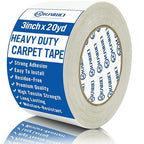 Heavy Duty Carpet Tape Double Sided 3 in x 20YD Rug Tape for Area Rugs on Carpet Perfect Rug Gripper for Holding Area Rugs Hardwood Floors Outdoor Rugs Stair Treads White.