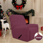 Easy-Going Recliner Stretch Sofa Slipcover Sofa Cover 4-Pieces Furniture Protector Couch Soft with Elastic Bottom Polyester Spandex Jacquard Fabric Small Checks(Recliner, ASH Rose) Large