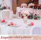 6 Pcs (H:7" W:4") Embossed Flower Vase Fall Pedestal Glass Vase Big Base Thickened Crystal Vintage Vases for Autumn Wedding Home Decor Table Centerpiece House Warming Gifts(Pink)