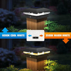 VOLISUN Solar Post Cap Light Outdoor Waterproof 16pack,Solar Fence - Post Lights for 4x4 5x5 6x6 Wooden/Vinyl Post,Black Deck Cap Light Solar Powered with Warm White for Garden/Patio/Porch