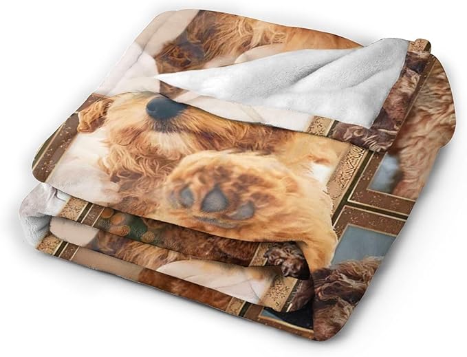 Poodle Blanket for Dog Lover Gifts Cute Poodle Throw Blanket for Girls Boys Women Man Plush Cozy Flannel Fleece Ultra Soft Fuzzy Blankets 50"X40"