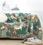 MSGKV 100% Cotton Throw Blanket for Couch Bed Sofa, Cotton Quilt Coverlet Reversible Mudcloth Throws, Soft Cozy Farmhouse Blankets 60''x 80'' Tiger Print Blanket for All Seasons