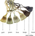 Fenghuangwu Curtain Tiebacks Handmade Elegant Curtain Tie Backs Holdbacks with Tassel for Home Office Decor 2 Pack - Green