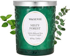 M&SENSE Misty Pine Forest Candle, Cracking Wooden Wick Soy Wax, 18oz 100 Hours Long Lasting Clean Burn, Large Fall Candles for Home Scented, Winter Holiday Gifts for Women Christmas