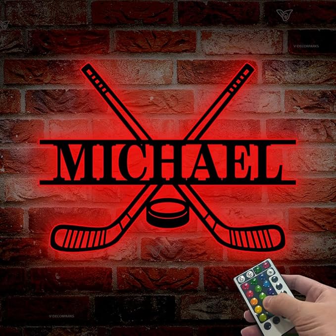 Custom Field Hockey LED Wall Sign – Personalized Name Sign Light Up, Sports Neon Signs For Wall Decor, Field Hockey Decor for Girls, Players, Fans, Teams