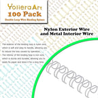 100 Pack Double Loop Wire Binding Spines, YolieraArt Wire Binding Spines, 5/16 Inch Binding Wire for Letter Size (40 Sheet Capacity), 100P, 3:1 Pitch, White)