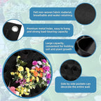 49 Pockets Hanging Planter Bags, Hanging Vertical Wall Mounted Plant Planting Grow Bags, Herb Garden Planter Outdoor Indoor Growing Bag, Gardening Vertical Greening Flower Container(1m×1m, Black)