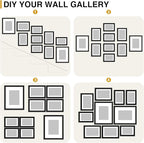 decorUhome Picture Frames Collage Wall Decor for Photo Gallery Display, Assorted Picture Frames set of 10 Including Two 8x10 / Four 5x7 / Four 4x6 for Family Wall Decor, Black, 10 Pack