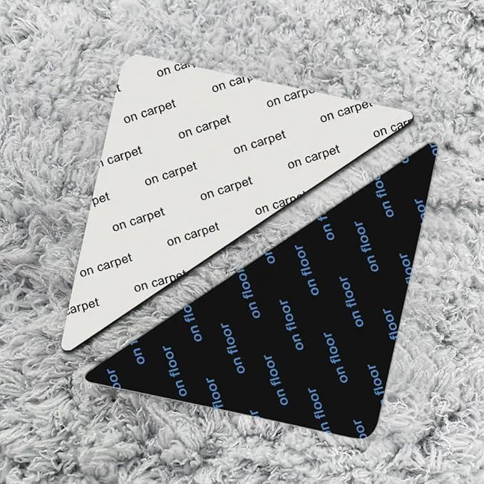 12 Pcs Rug Tape, Non-Slip Rug End Grippers Double-Sided Carpet Corner Tape, Gripper Pads, Non-Slip Carpet Stickers for Hardwood Floors and Tiles