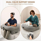 Luxspire Reading Pillow for Gaming, Extra Large Reading Pillows for Sitting in Bed Adult, Inflatable Portable Gaming Pillow, Lap Desk Pillow for Playing Steam Deck Switch, Gray