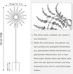 Unique and Magical Metal Windmill, 3D Wind Powered Kinetic Sculpture, Metal Wind Spinner Solar, Wind Spinners for Yard and Garden, Wind Catchers Metal Outdoor Patio Decoration (2 PCS -Silver)