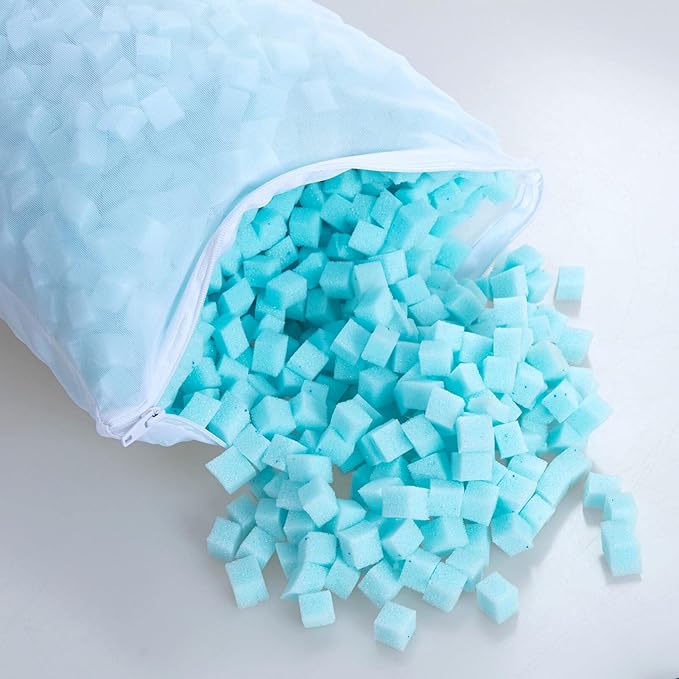 Kingnex Adjustable Roll Bolster Pillow, Under Knees for Sleeping on Back, Between Legs for Side Sleepers Shredded Cool Gel Infused Memory Foam Insert with Removable Bamboo Viscose Cover 20x8