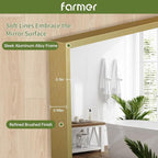 FARMER 20x28 Inch Gold Bathroom Mirror, Rectangle Wall Mounted Mirror, Vanity Mirror, Brushed Square Mirror, Framed Bathroom Mirror for Bedrooms, Entryways, Living Rooms, Horizontal/Vertical