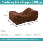 Lumbar Support Pillow for Office Chairs, Back Support Pillow for Lower Back Pain Relief, Soft & Good Support Corduroy Desk Lumbar Cushion, Small (Brown)