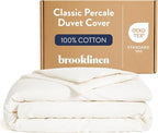 Brooklinen Luxury Percale Duvet Cover – 100% Cotton, Cool, Crisp, Extra-Long Corner Ties, Button Closure, Soft & Breathable – Machine Washable, Duvet Cover King/California King Bed Sizes (Cream)