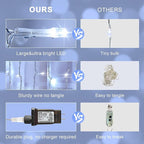 JMEXSUSS 300 LED 9.8x9.8Ft Curtain Lights Indoor with Remote, White Christmas Lights Plug in, 8 Modes White String Lights for Bedroom Wall Wedding Reception Dorm Party Backdrop Window Outdoor Decor