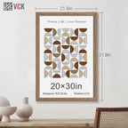 VCK 20x30 Frame 3 Pack - Brown Walnut, Natural Textured Solid Wood Poster Picture Frame, Wall Mounting Hanging