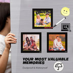 4X4" Magnetic Picture Frame with Black Border(10 Pack),Square Magnet Photo Pockets,Decorations for Fridge/Lockers with Clear Plastic Cover (Classic)