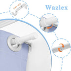 White Curtain Rod Adjustable 40-88 Inch Extra Wide Heavy Duty Telescoping 1 Inch Diameter Metal Window Rod with Extendable Mounting Brackets Matte White Finish Home Decor Easy Install Wide Windows