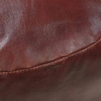 Round Shaped Goat Leather Handmade Eco-Friendly Cherry Pouf - 16" x 16" x 16", Plain Solid, Recycled Foam With Fibre Fill Stuffed, Seating PF12