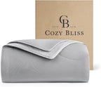 Cozy Bliss Cooling Comforter Twin Size Dual-Sided, Ultra-Soft Cooling Blankets for Hot Sleepers and Night Sweats, Breathable Lightweight Silky Smooth, Cool Grey