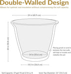 Sunnydaze 24-Inch Anjelica Large Plastic Pot for Plants - Outdoor Polyresin Round Planter with Drillable Drainage Holes - Slate - 2pk