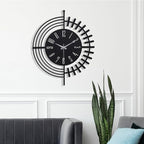 Large Metal Wall Clock | 20 inch Size Silent Battery Operated Large Size Analog Black Wall Clocks | Modern Wall Decor for Living Room Bedroom Kitchen Home Office