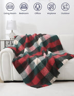 ZonLi Christmas Plaid Throw Blanket, Decorative Blankets
