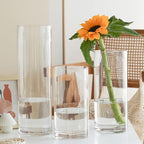 Glass Hurricane Candle Holder Esmiome - Cylinder Vases for Centerpieces 3Pcs/Set Hurricane Floating Candle Holder, Glass Vases for Flowers, Decorative for Home Wedding, 6'' + 8'' +10''(High)